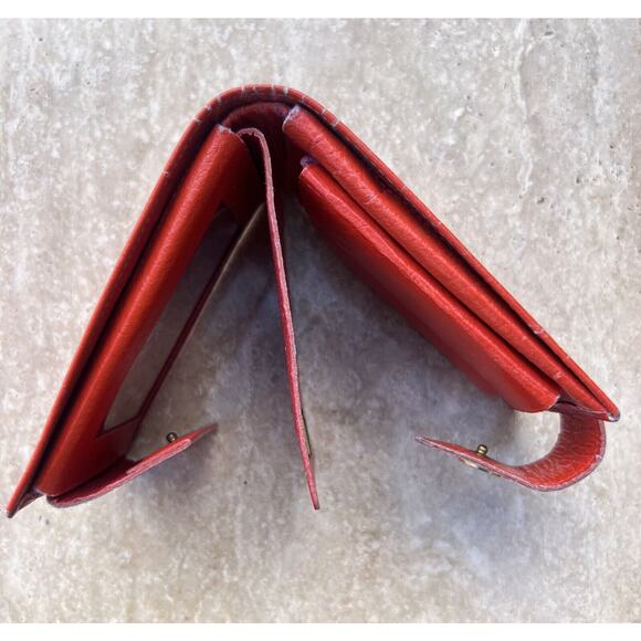 Vintage PRINCESS GARDNER Red Leather Wallet Bi-Fold - Picture 6 of 8